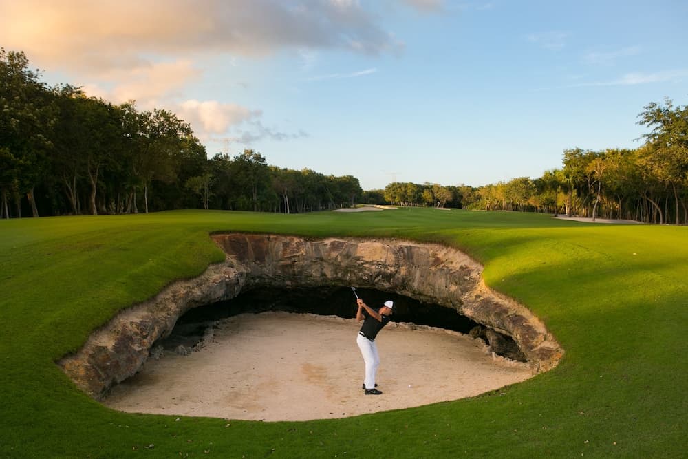 Uitzicht op de golfbaan